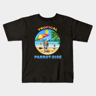 African Grey Congo parrot tropical Kids T-Shirt